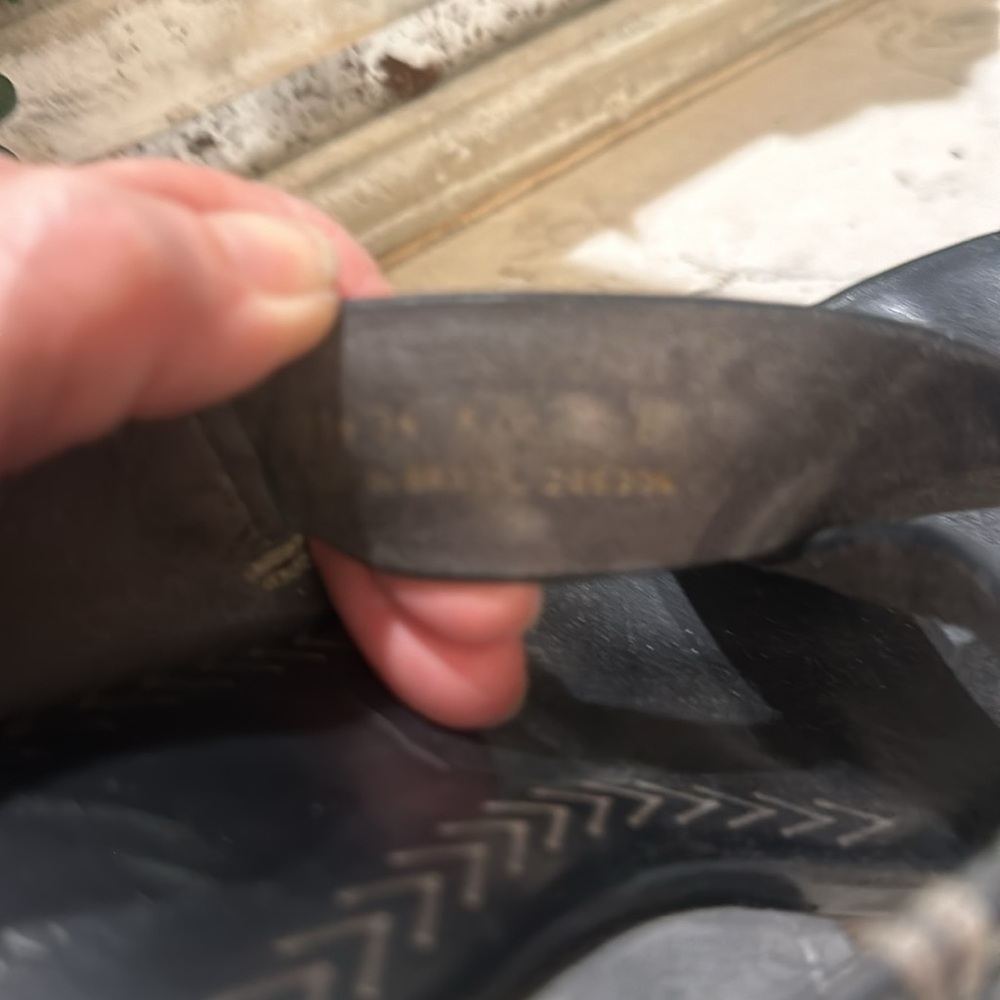 Cole Haan black leather/ wood slip on 4” heels - Picture 4 of 6